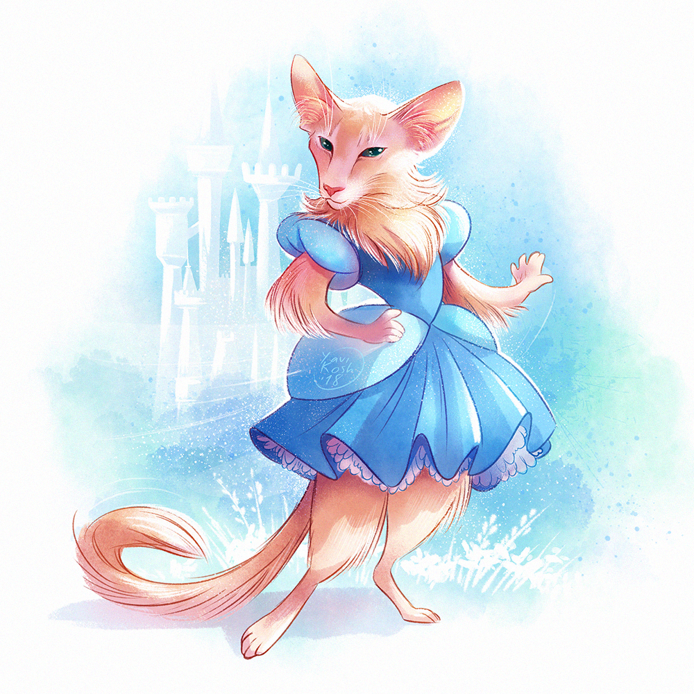 Cats as Disney princesses. Victoria Kosheleva