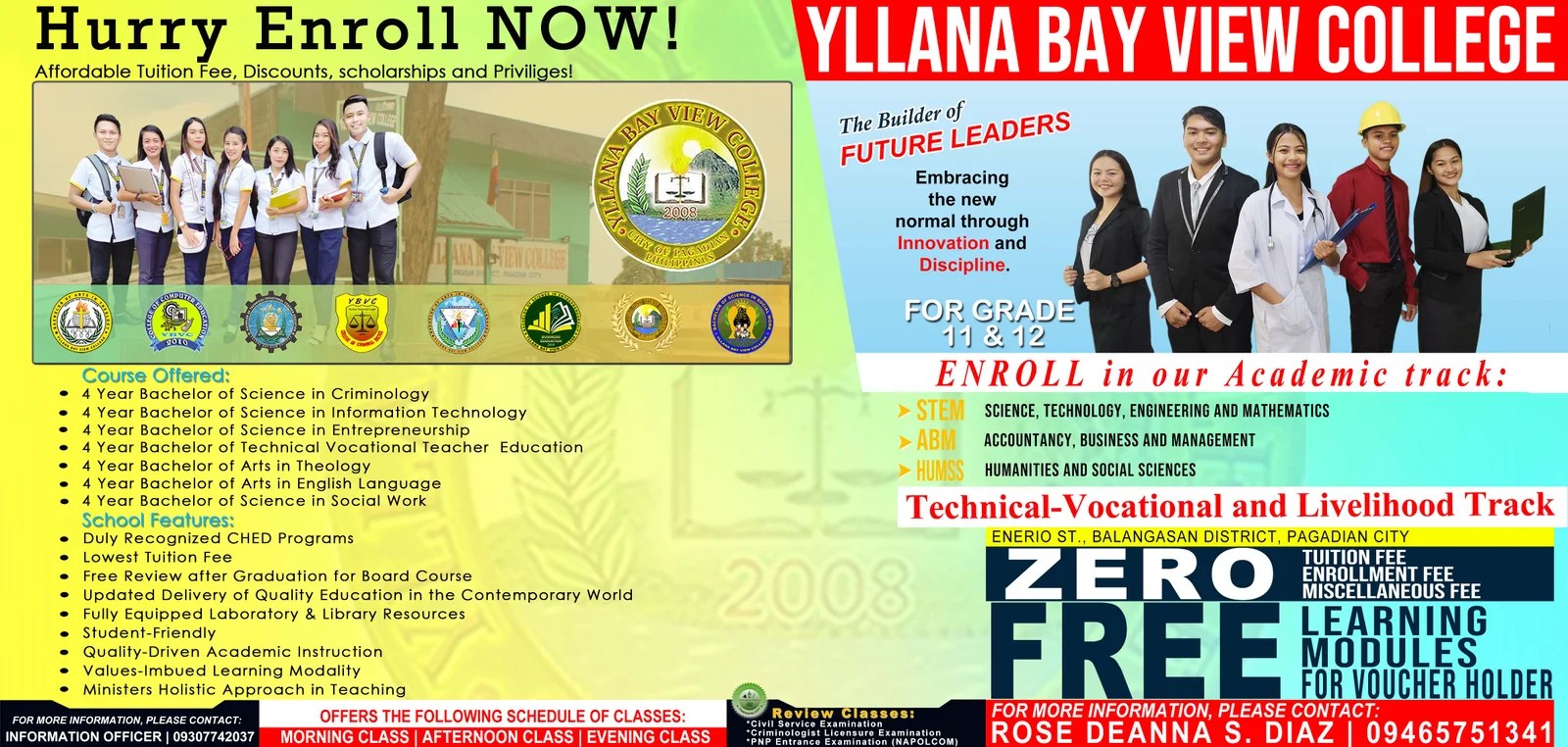 YLLANA BAY VIEW COLLEGE ENROLLMENT
