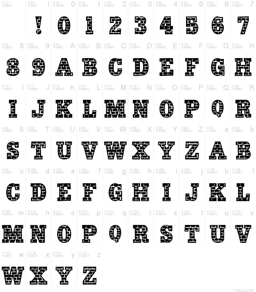 101! Brick Layer font