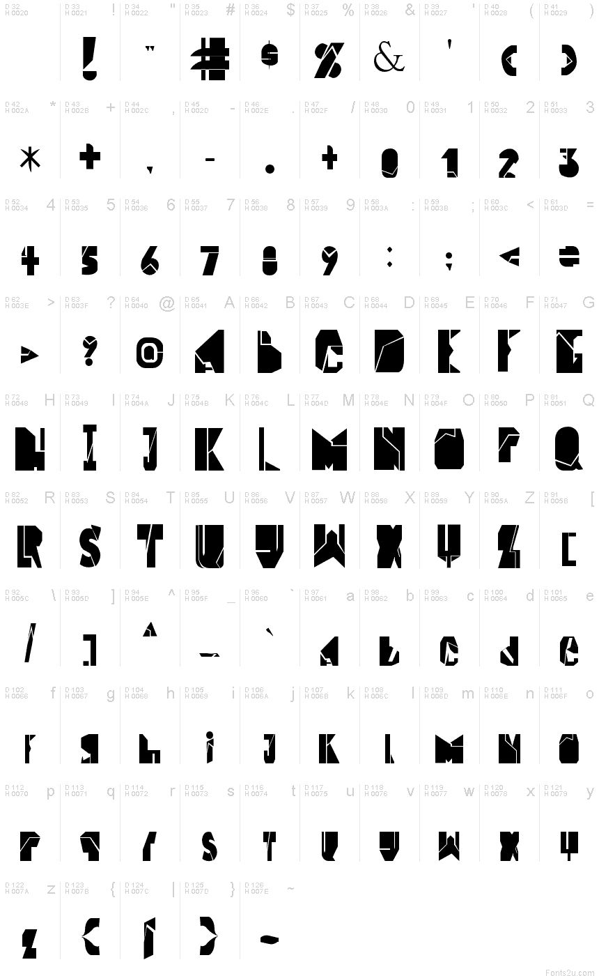 Block & middle line font