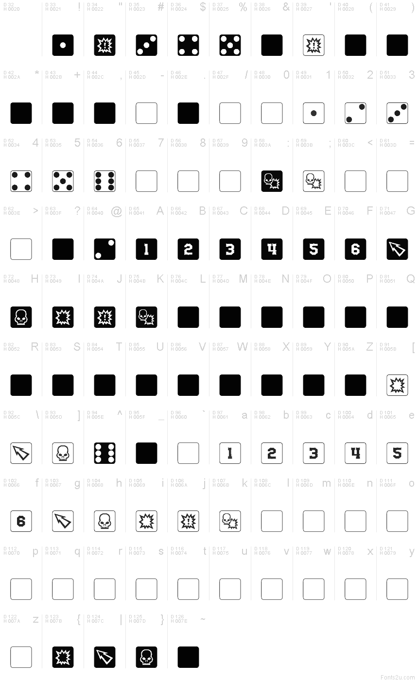 dPoly Block Dice font
