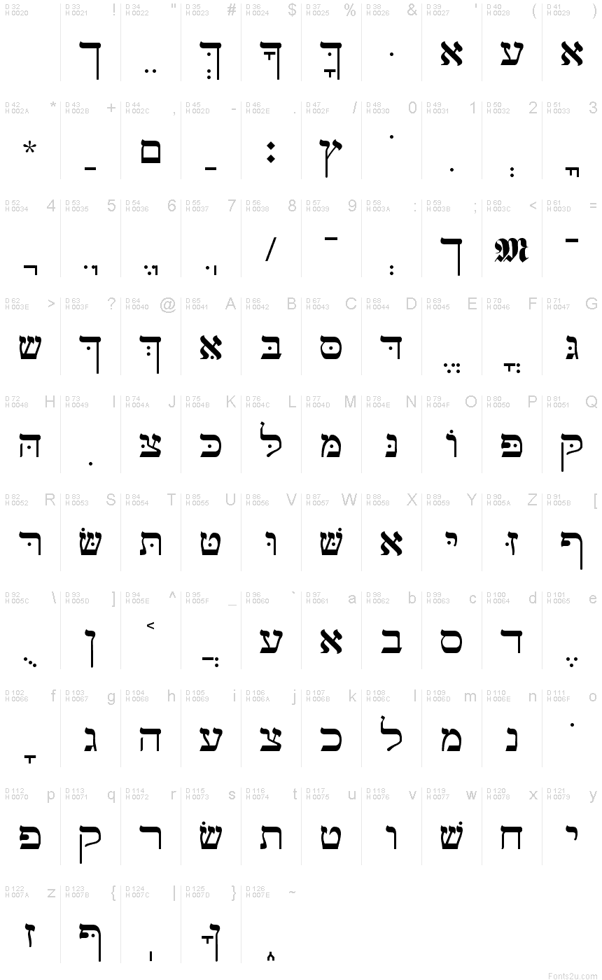 Hebrew font