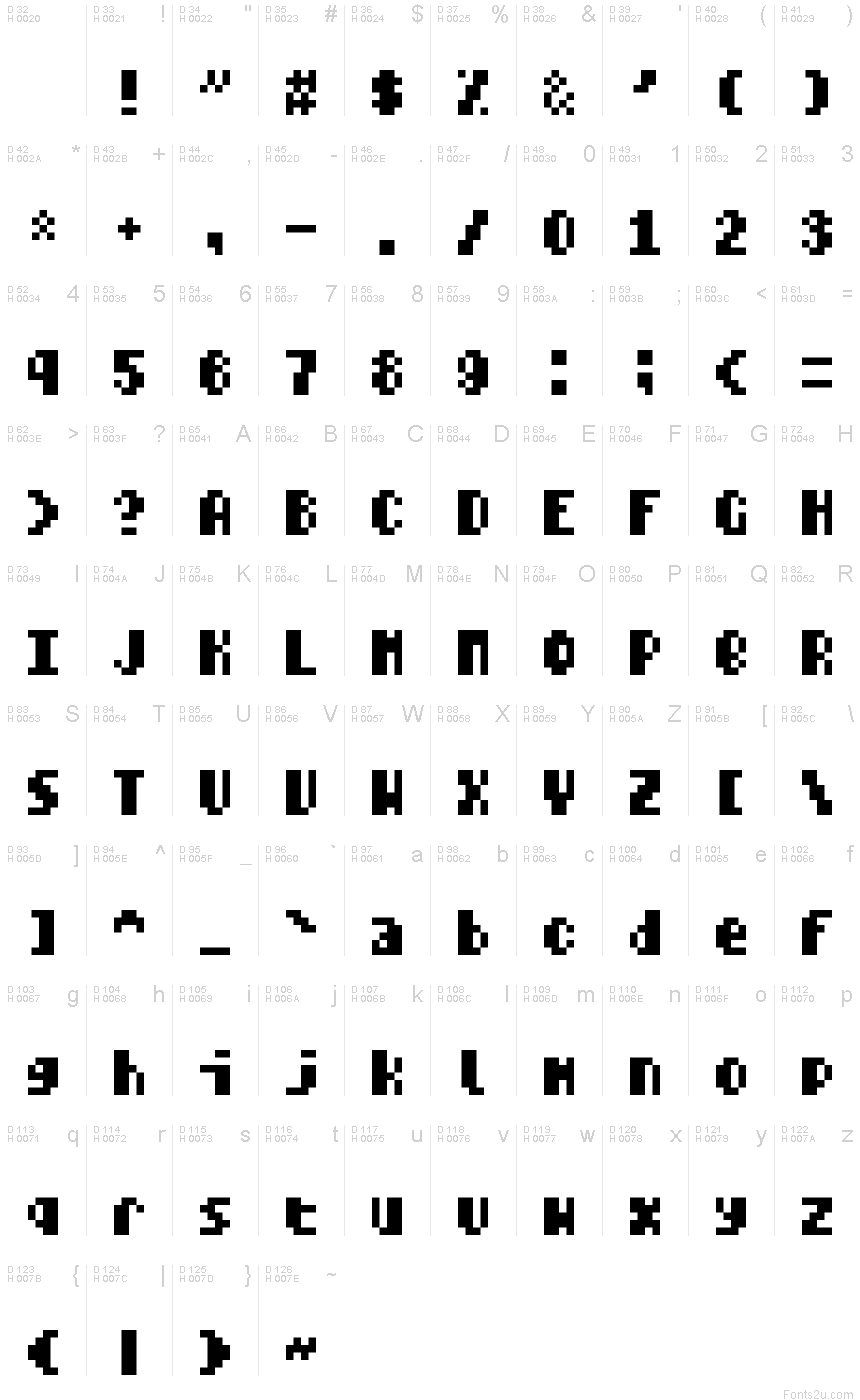 Small Font Regular font