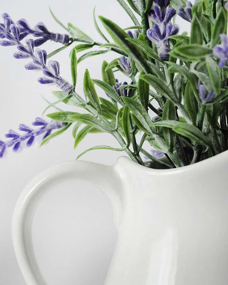 25cm Lavender Silk Flower in Ceramic Jug Silk Flowers Factory