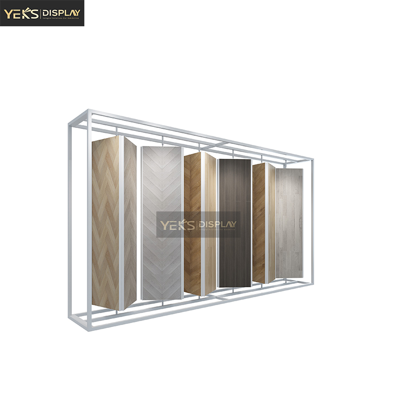 Threesided rotary wooden display shelf for sale Yeks