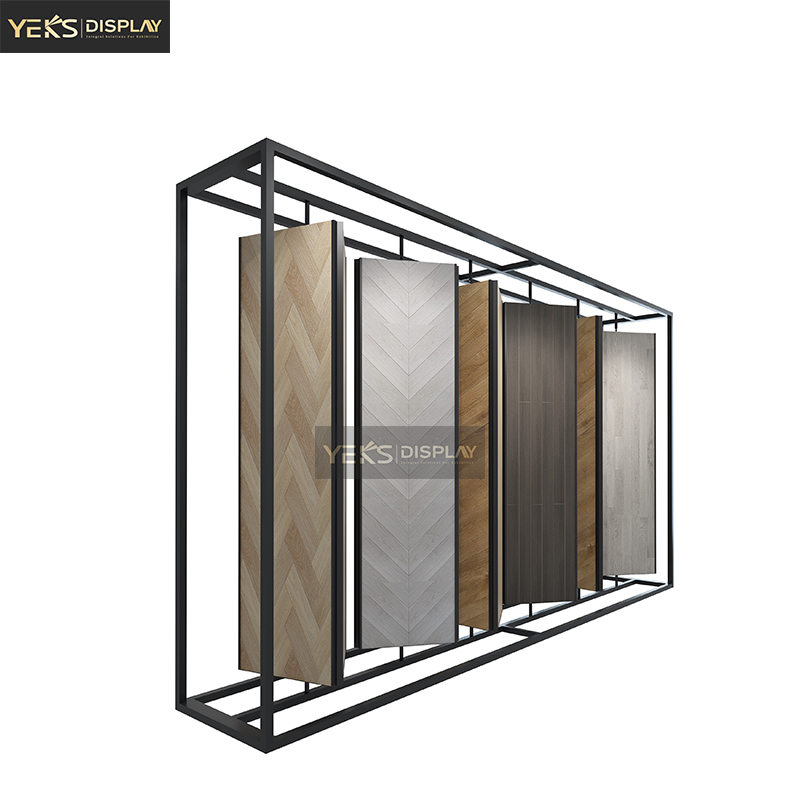 Threesided rotary wooden display shelf for sale Yeks