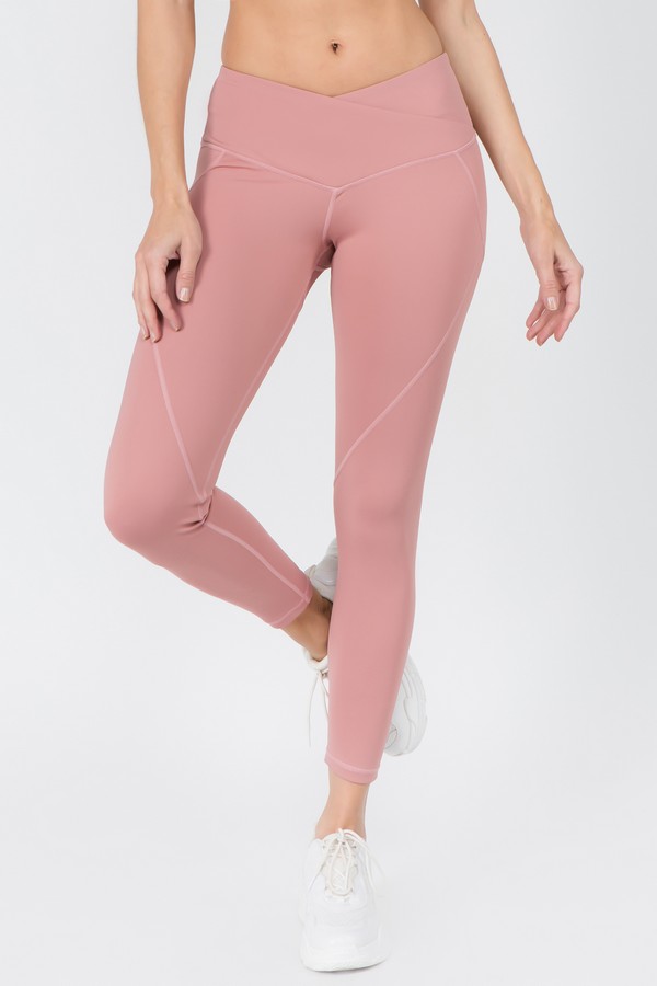 Active Women's VWaistband Solid Workout Leggings Wholesale