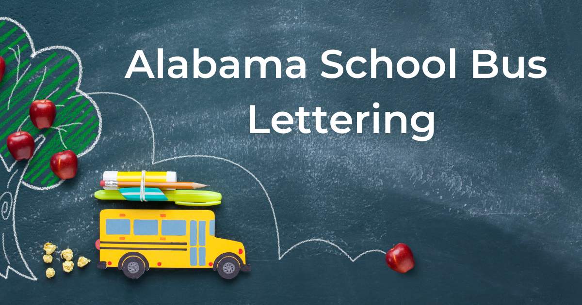 Alabama School Bus Lettering Yellow Bus Decals