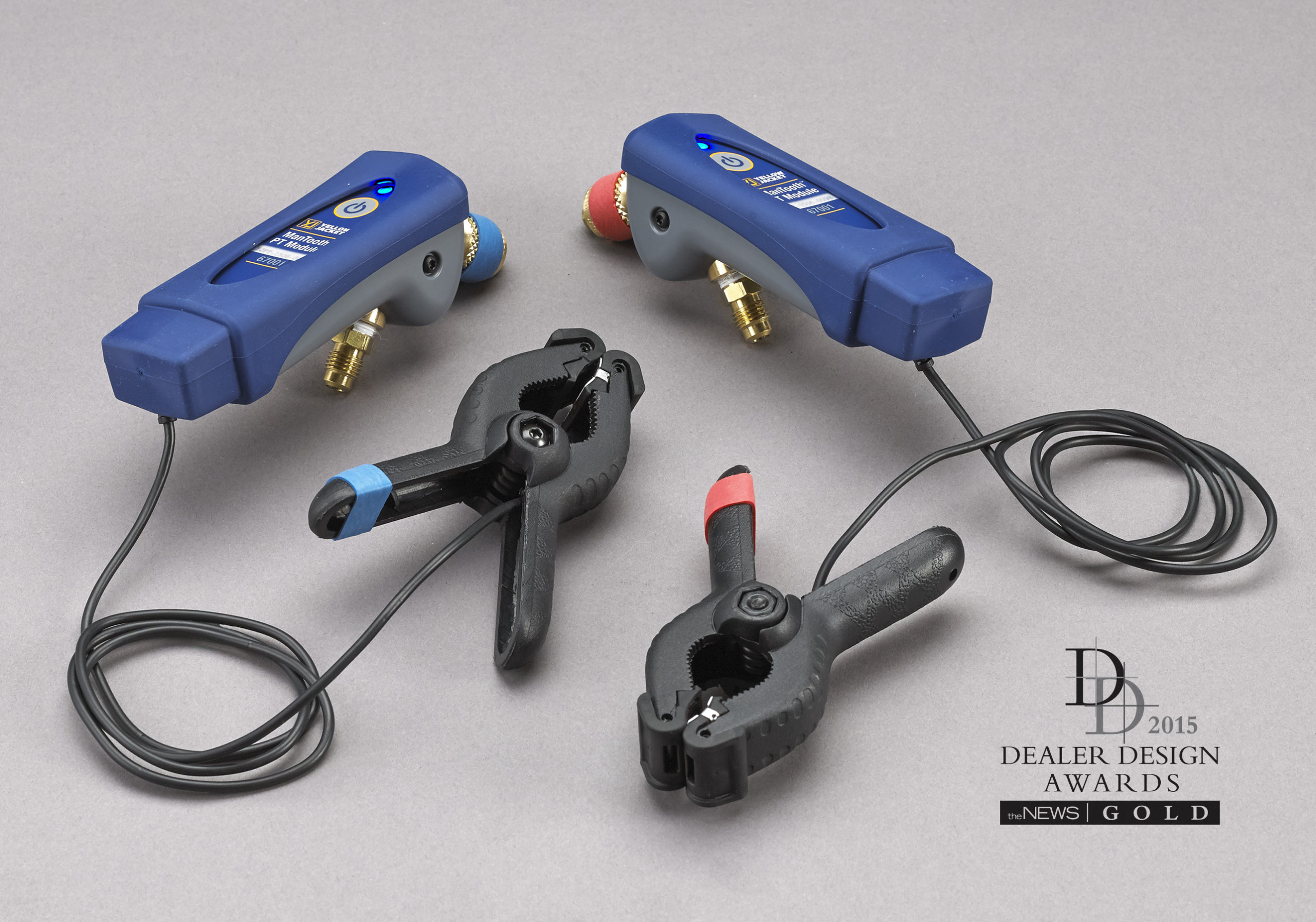 (2) ManTooth™ Single Pressure Wireless Digital P/T Gauges Yellow