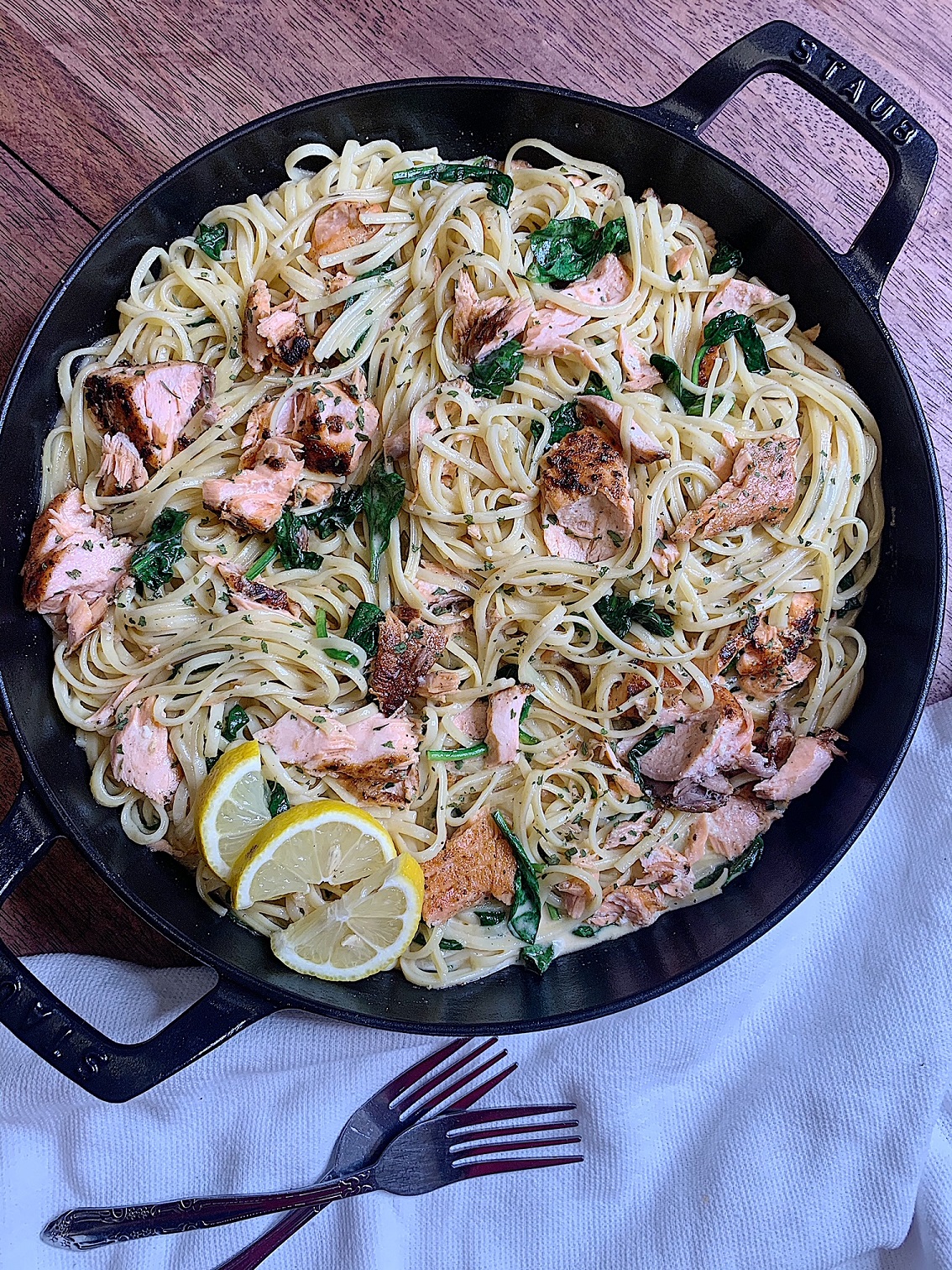 Creamy Salmon Linguine Yel's Kitchen