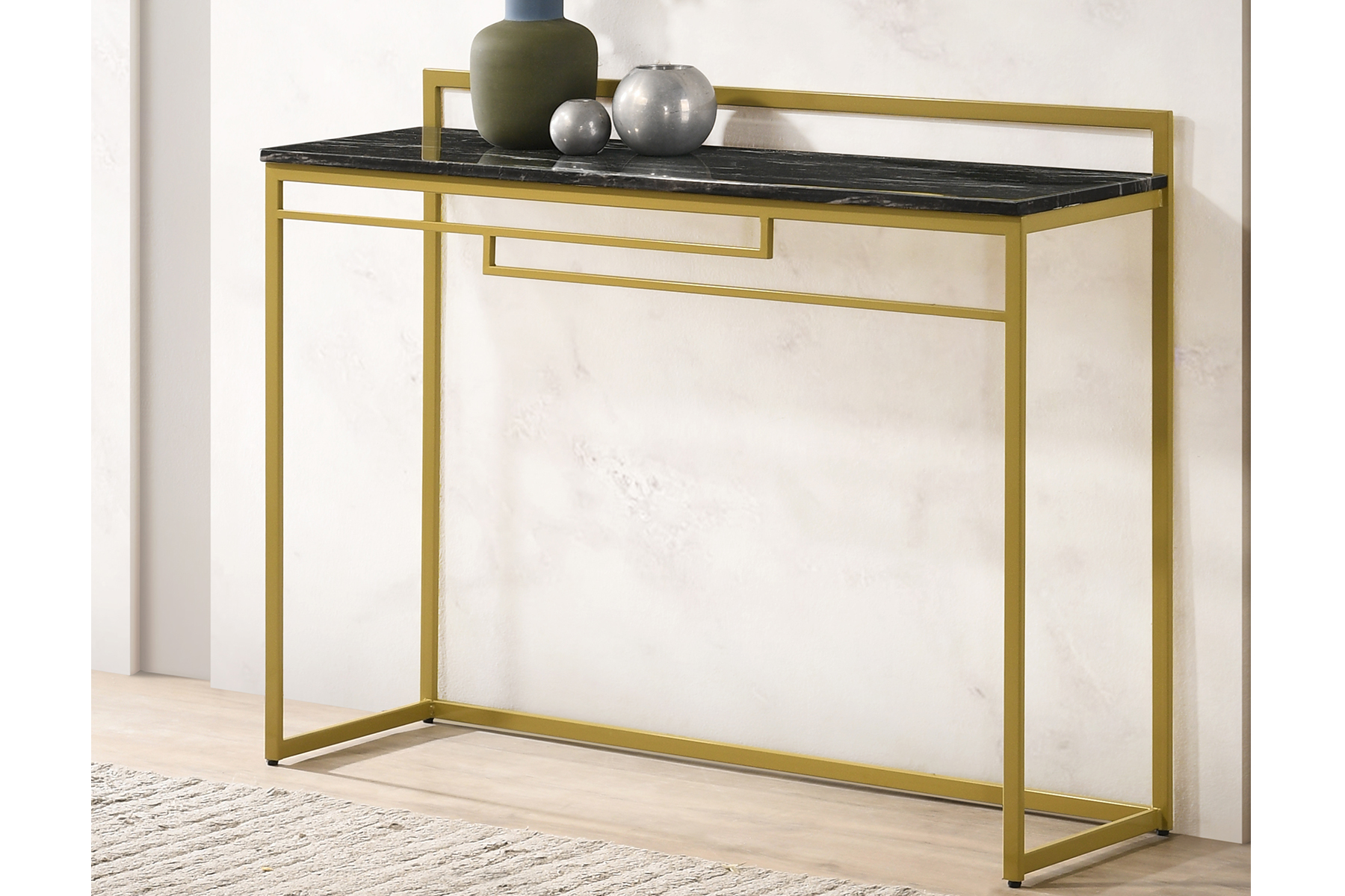 MODERN SKINNY BLACK MARBLE CONSOLE TABLE (7120) Yen Design