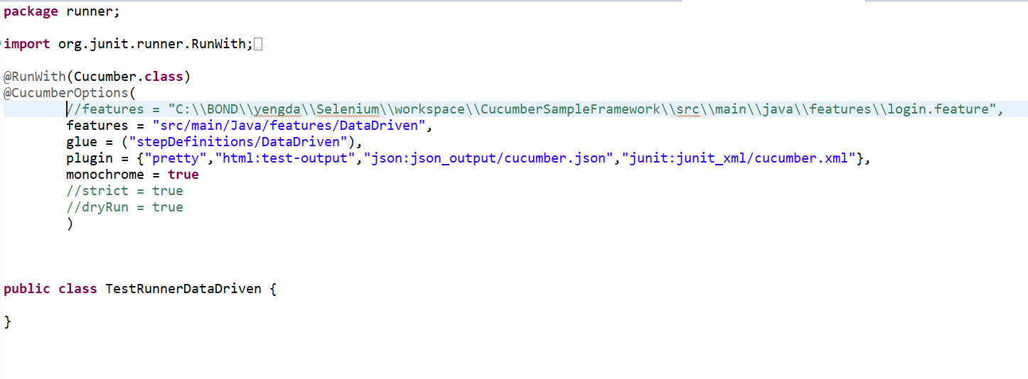 Sample Project Cucumber KV