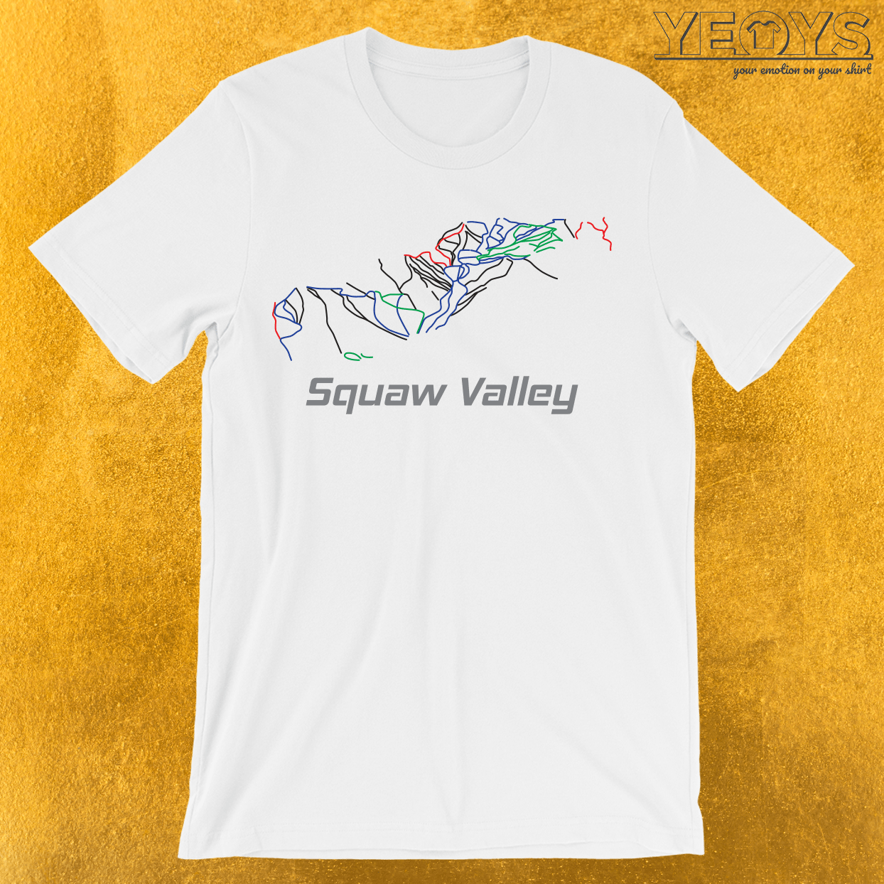 Squaw Valley California Ski Pist Map TShirt