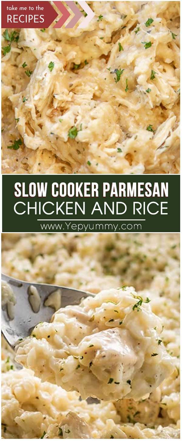 Slow Cooker Parmesan Chicken and Rice Yep Yummy