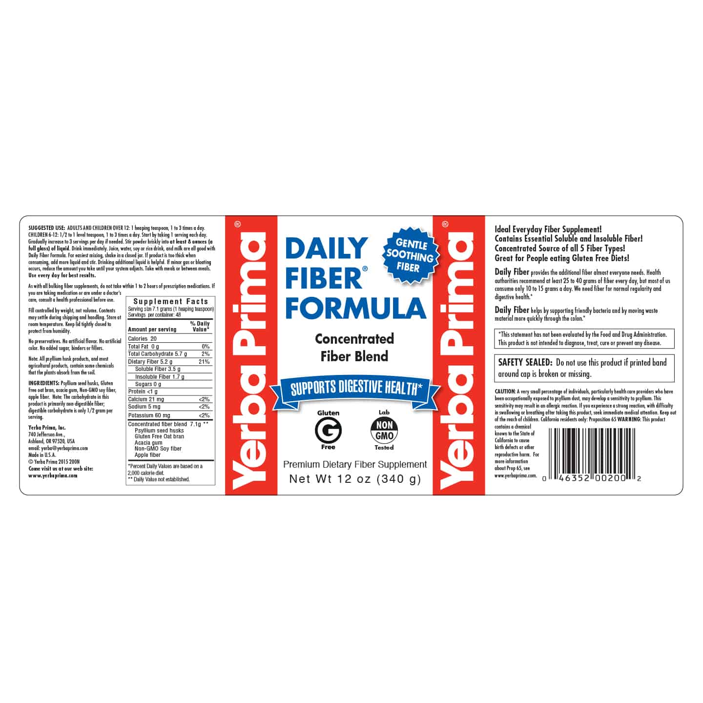 Daily Fiber Formula Yerba Prima