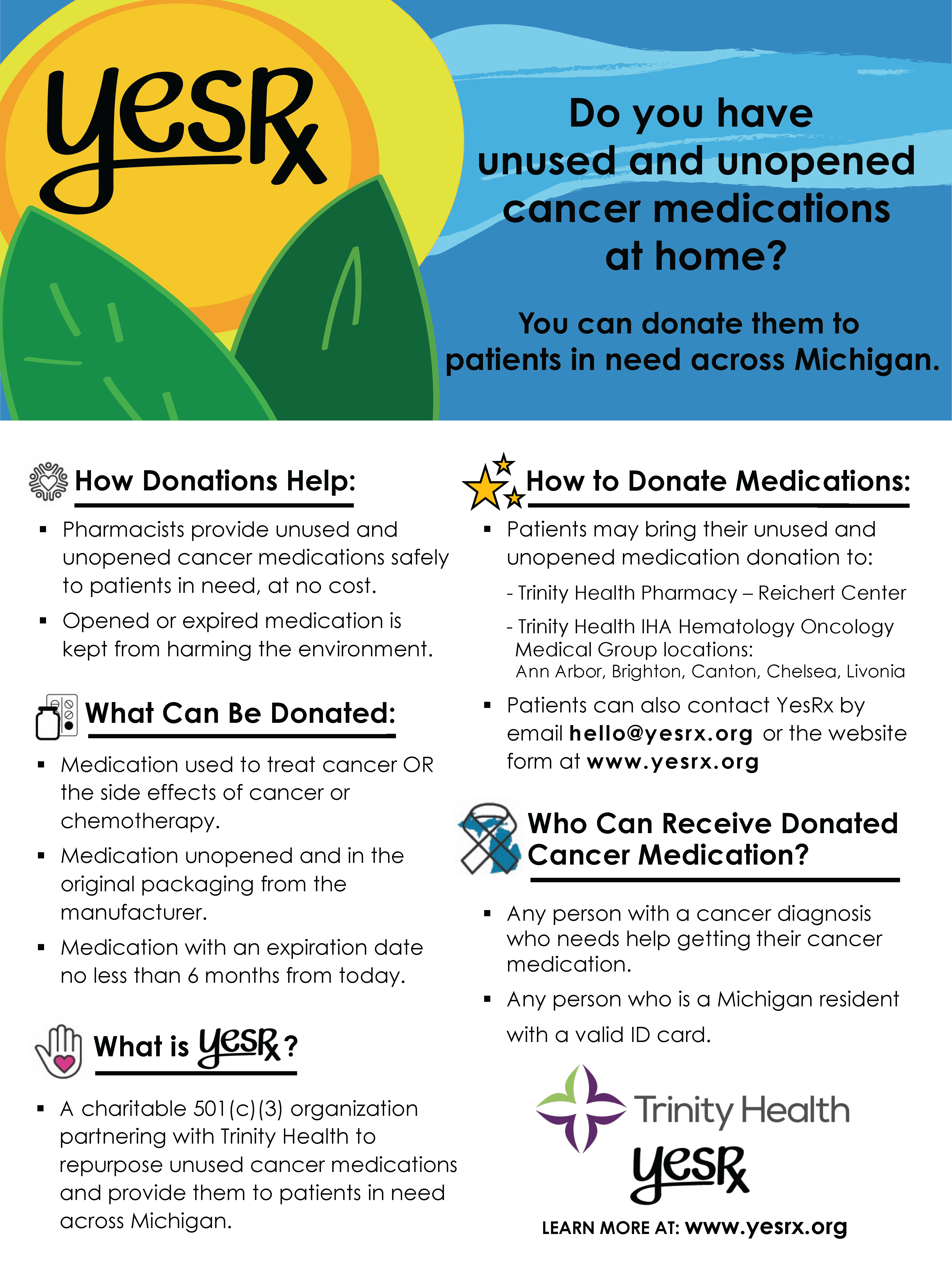 Donate Medication — YesRx Michigan Cancer Drug Repository Network