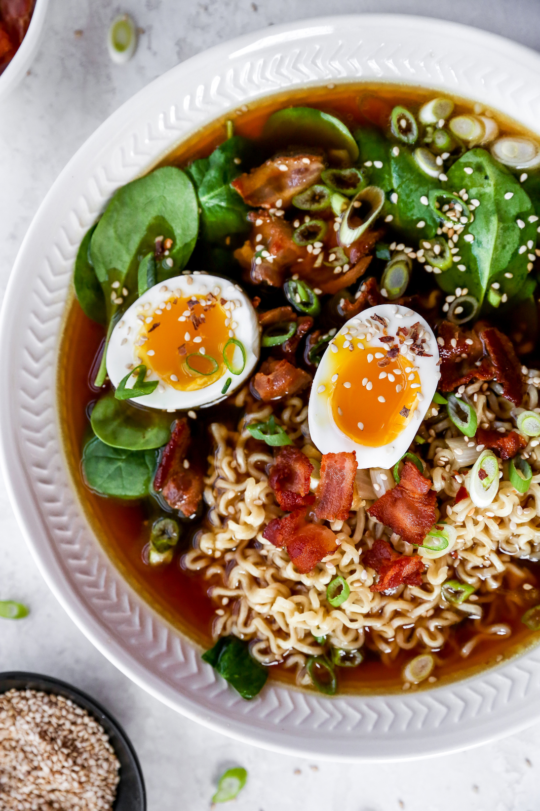 Homemade Ramen with Bacon & SoftBoiled Eggs