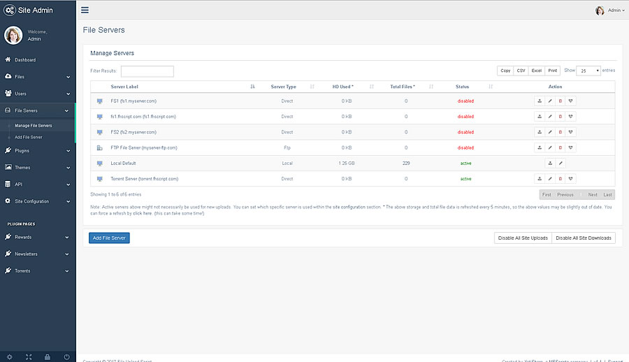 External File Servers YetiShare