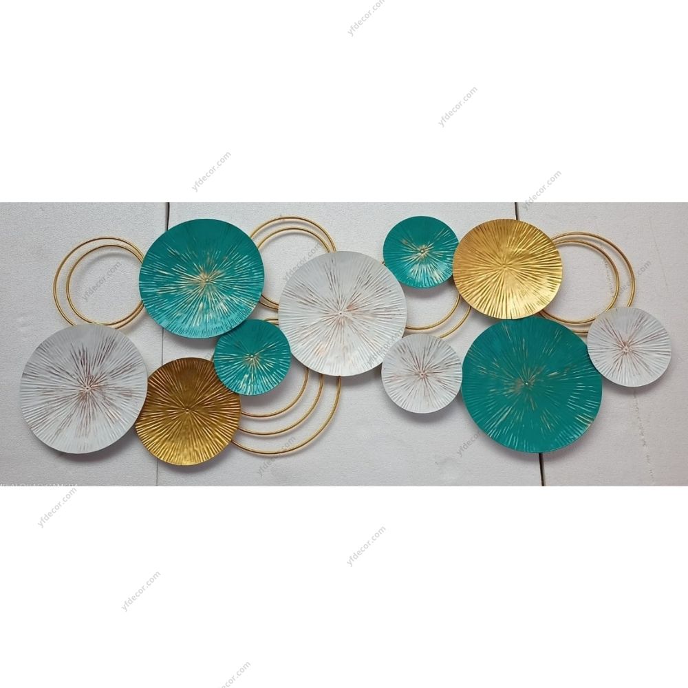 Multicolor Decorative Metal Wall Plates with Rings YF Decor