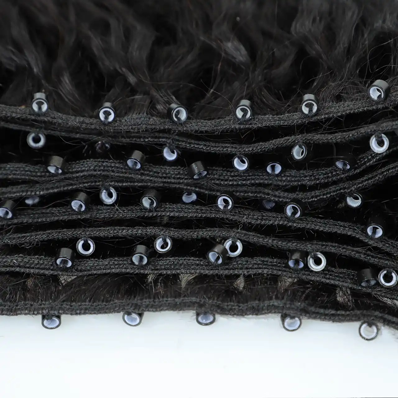 Double Weft Hair Extensions with Microbeads Microlink Weft Ygwigs