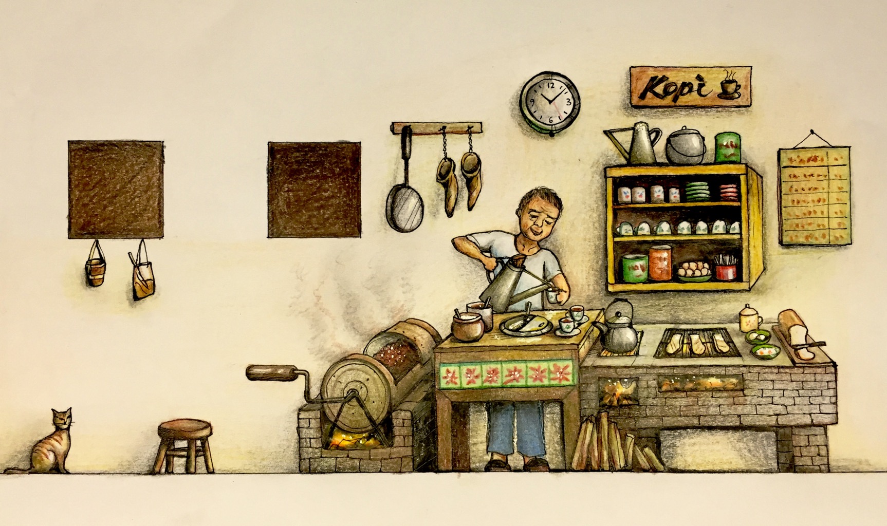 The Making of “Coffee Story” Mural Art + Travel of YC