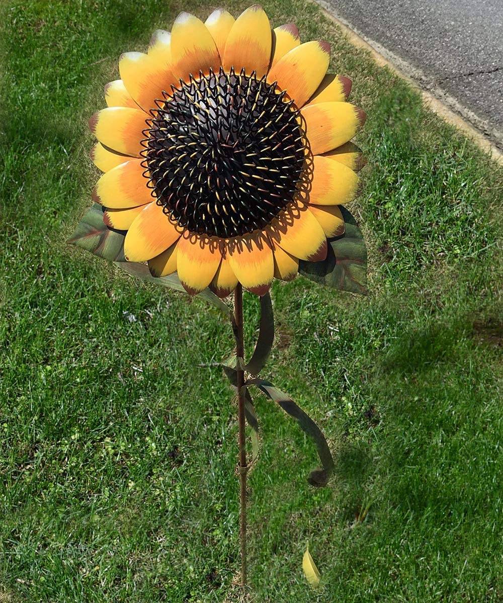 Metal Sunflower Garden Stake YK Decor