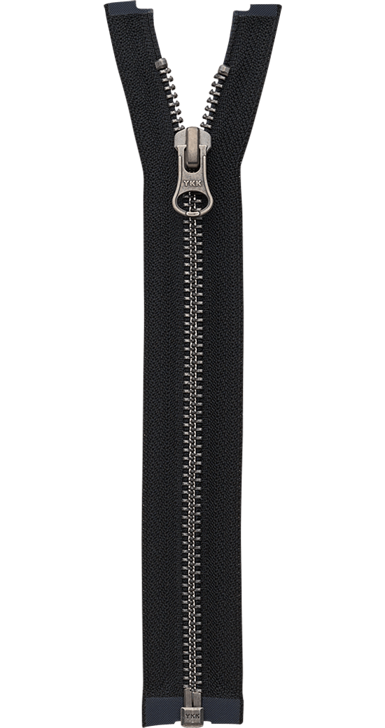 Aluminum Alloy Zipper with Recycled Tape (Finish Antique Silver) YKK