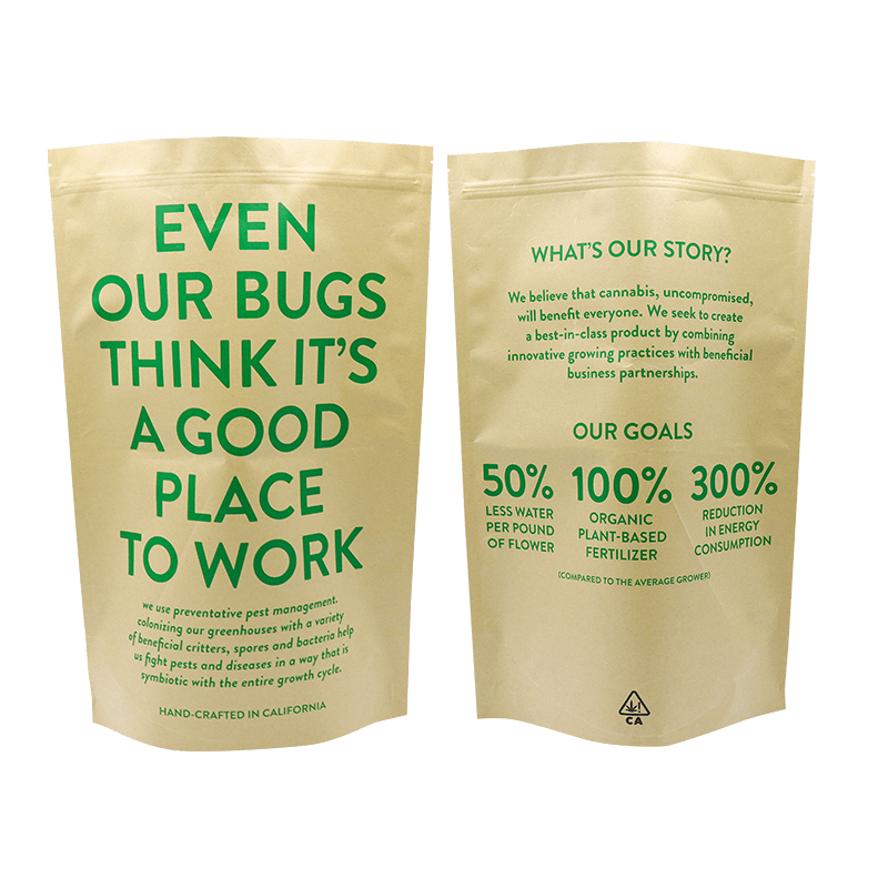 Custom printed biodegradable laminated zipper resealable food stand up