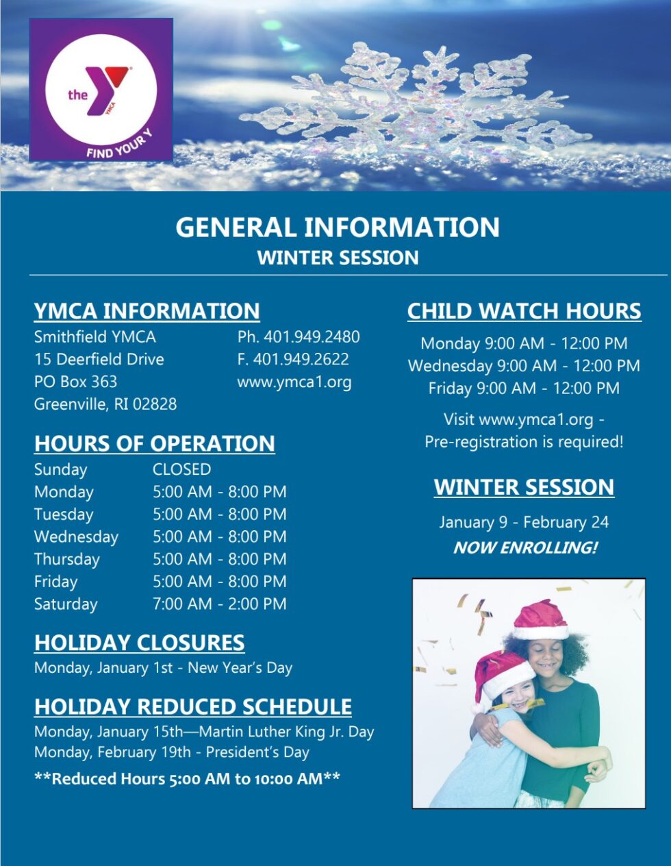 Hours of Operation Smithfield YMCA