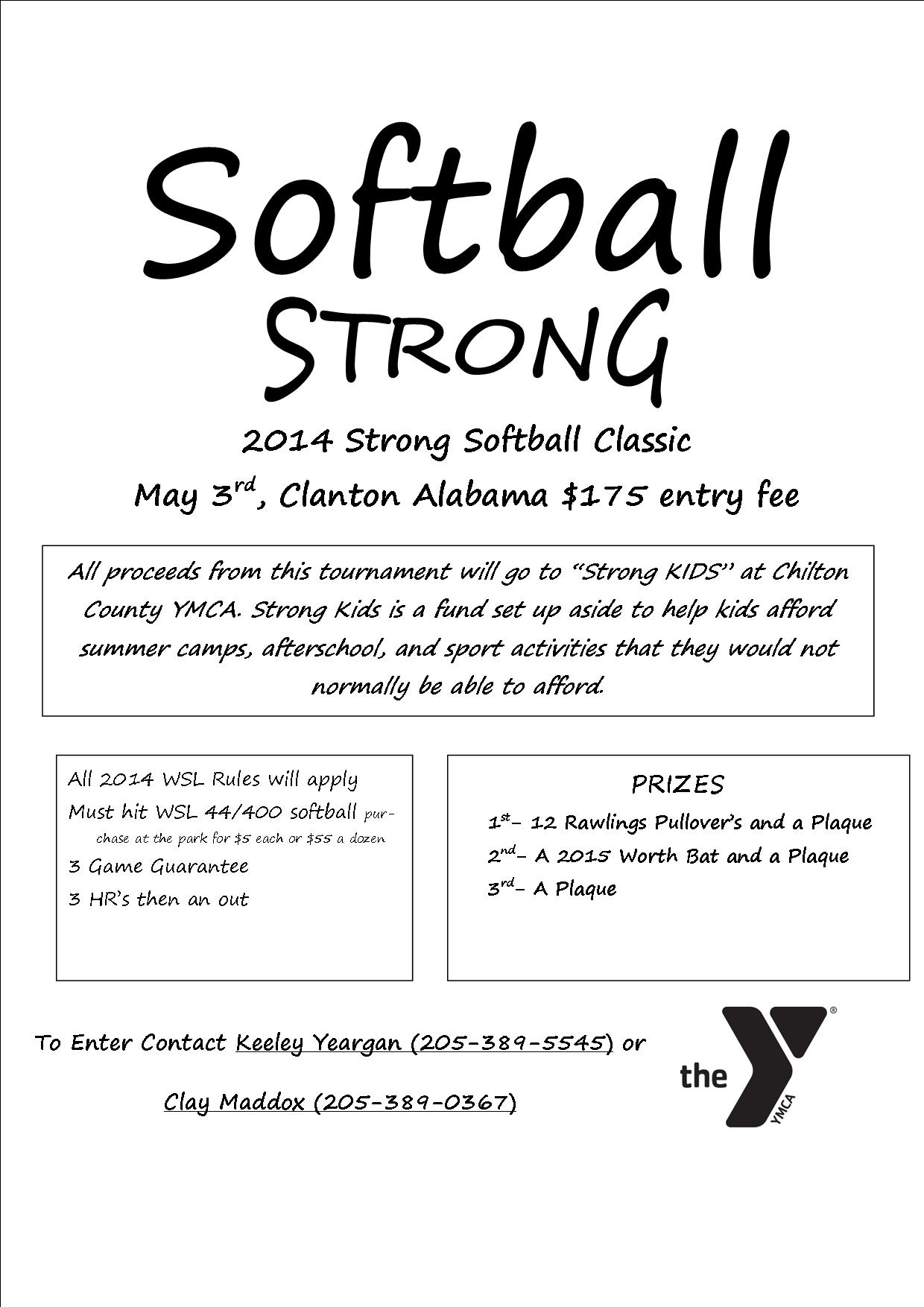 softball YMCA of Chilton County