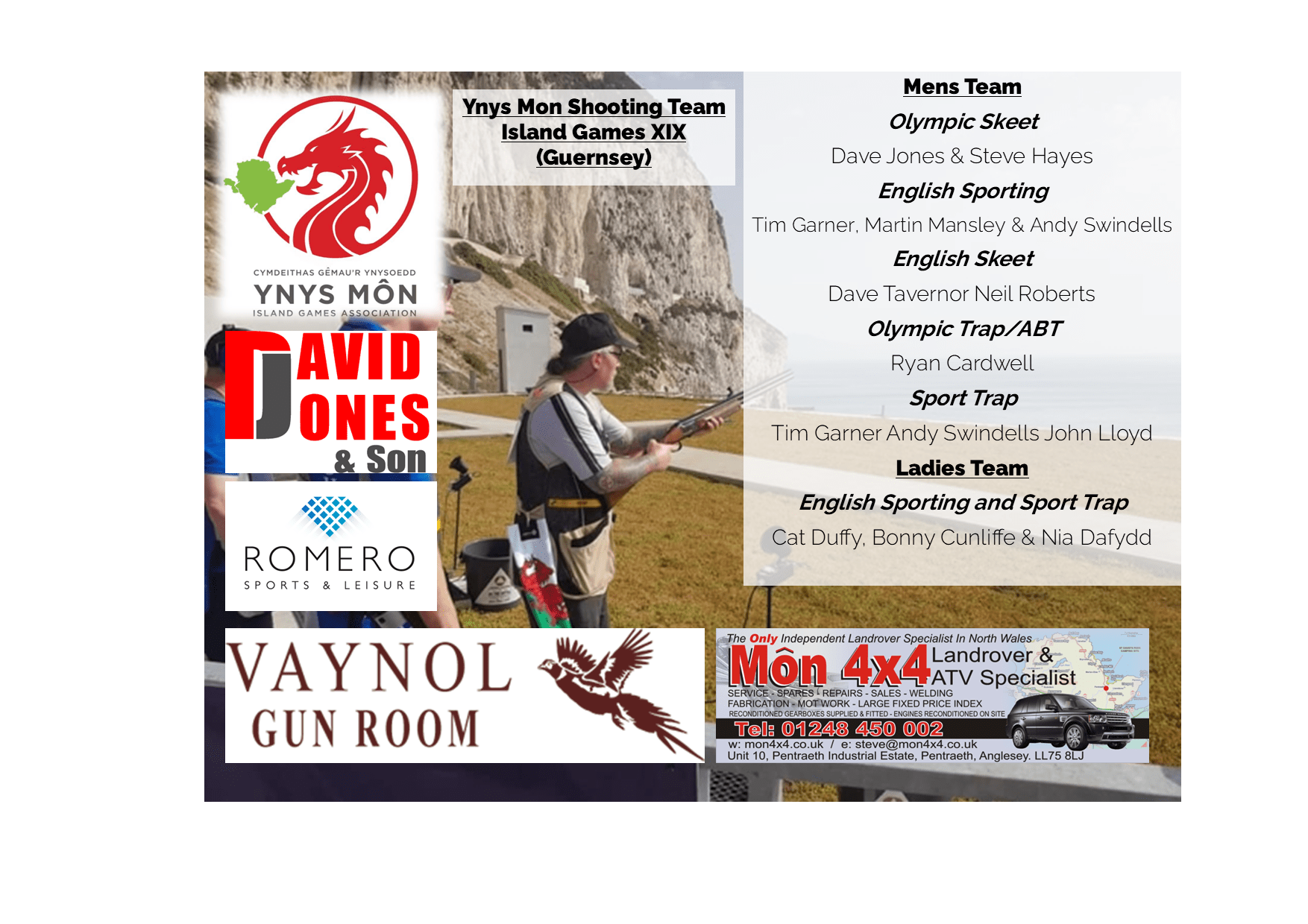 Shooting Team Announced for Guernsey 2023 Ynys Môn Island Games