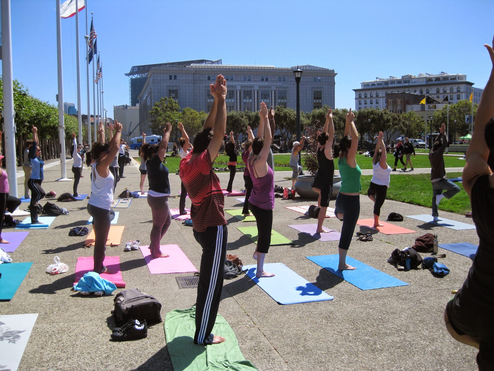 Yoga Class San Francisco City Hall.