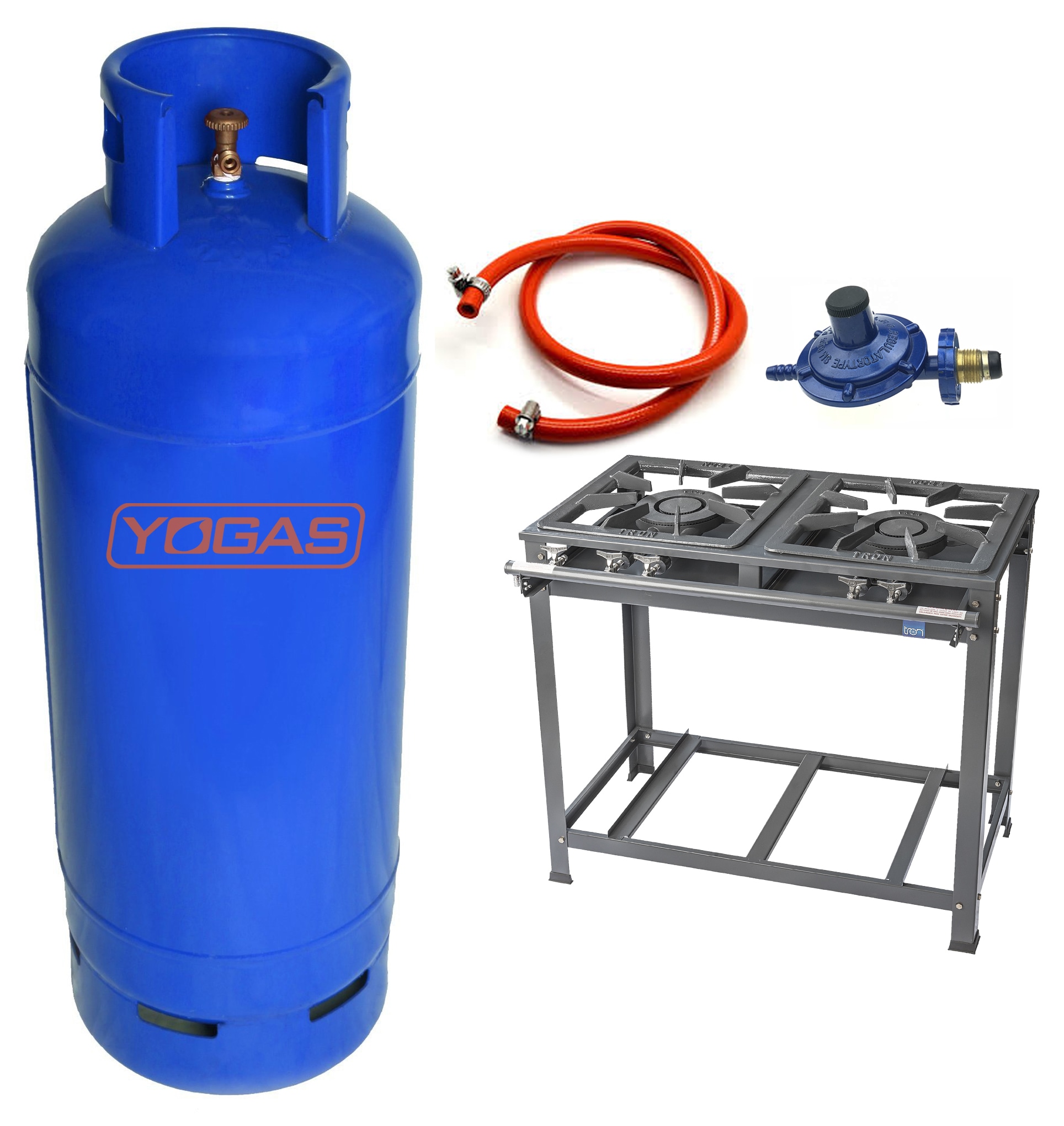 Gas Cylinder with an Industrial 4 legged Burner Stove YoGaS