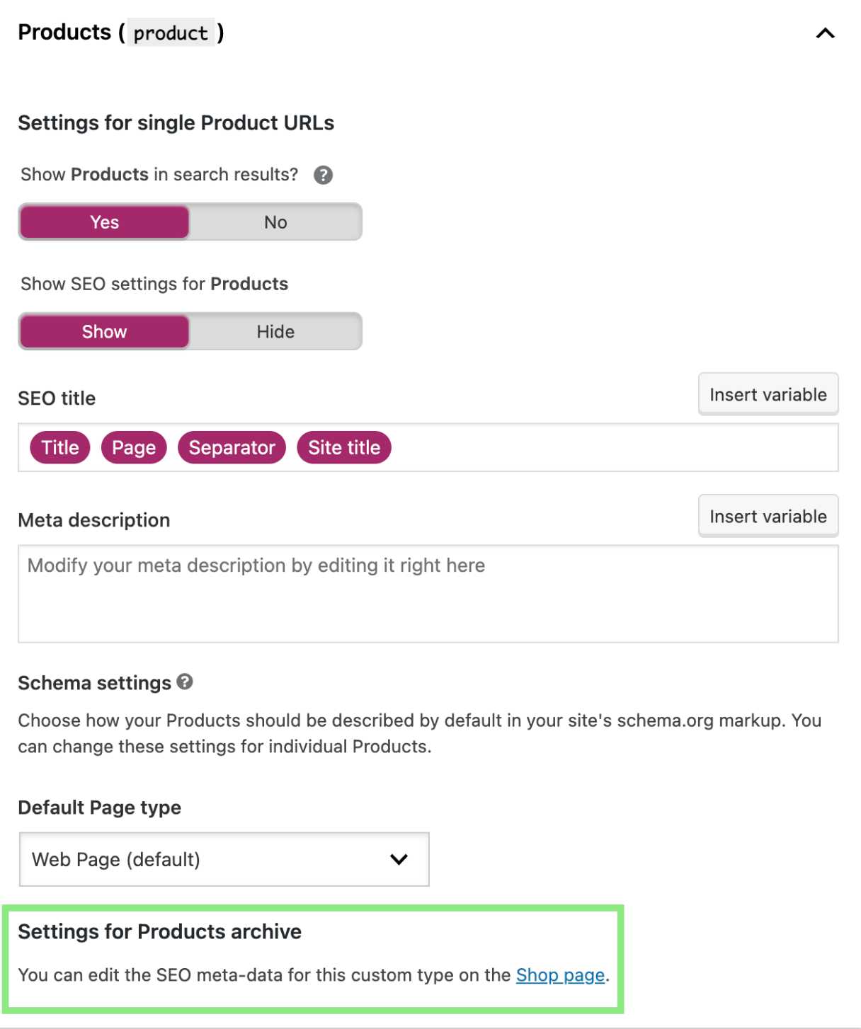 The breadcrumbs title setting • Yoast