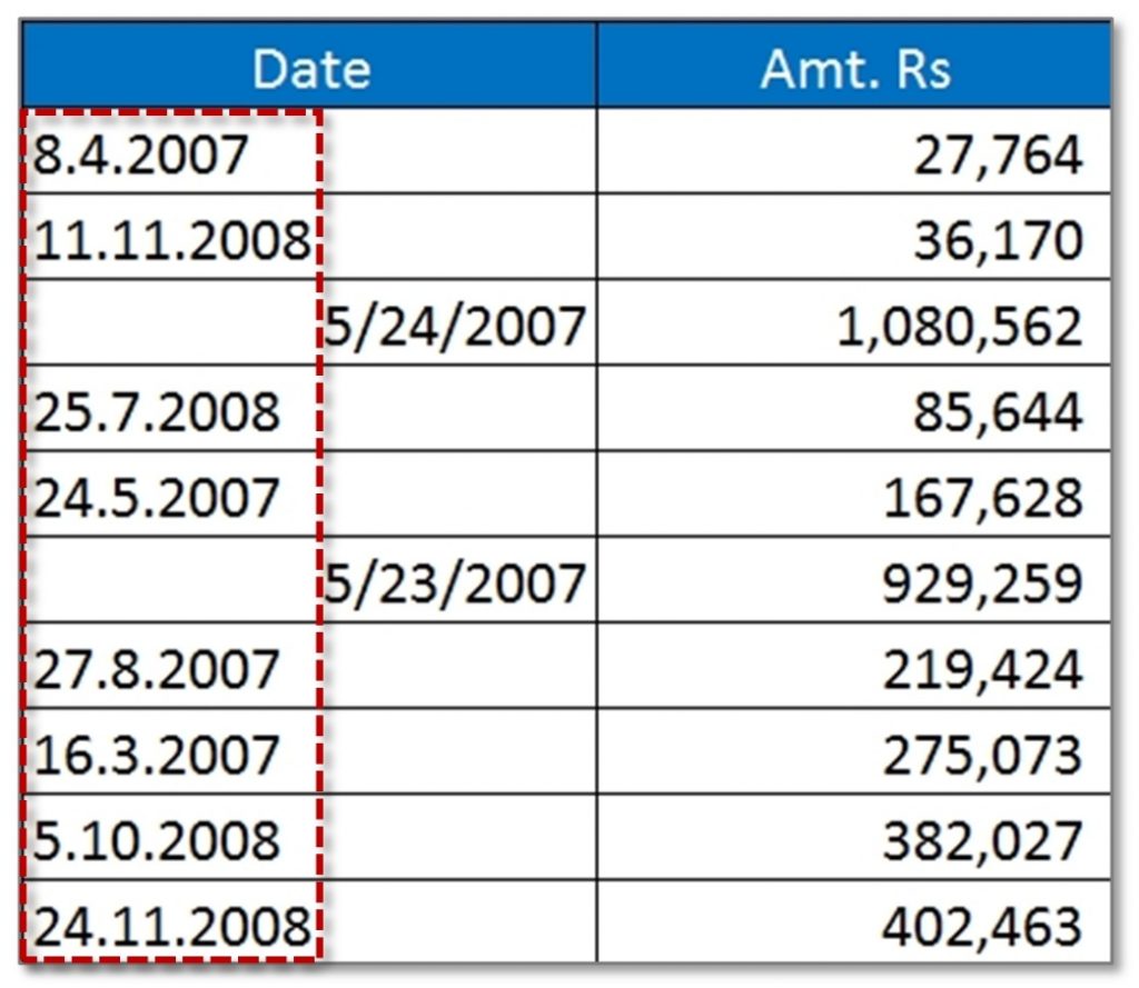 How to convert Invalid Dates (DMY Format) to valid (MM/DD/YY) Format