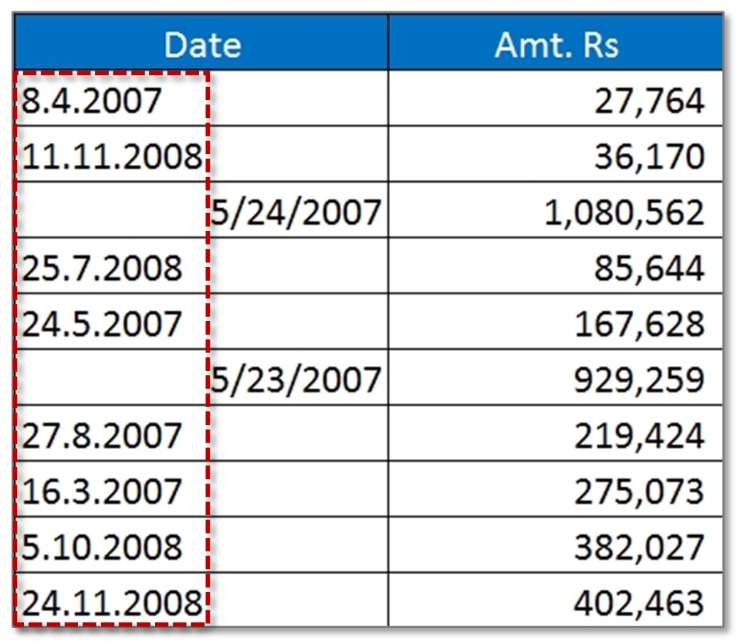 How to convert Invalid Dates (DMY Format) to valid (MM/DD/YY) Format