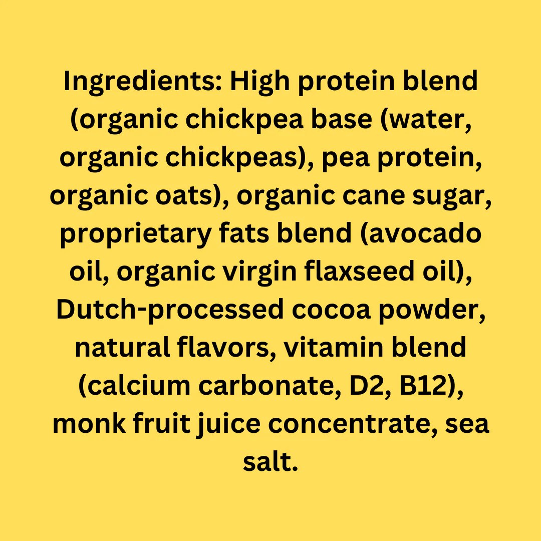 High protein Chocolate Brownie chickpea milk YoFiit USA