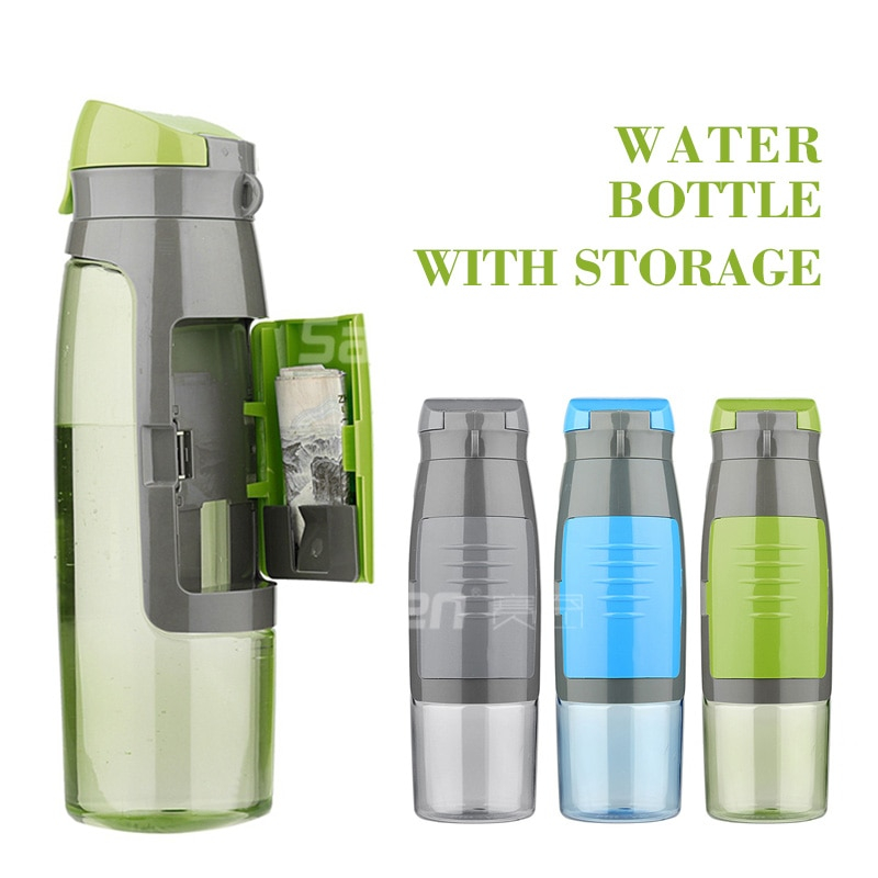 Gym Water Bottle With Storage Compartment that Can Hold Money, Card