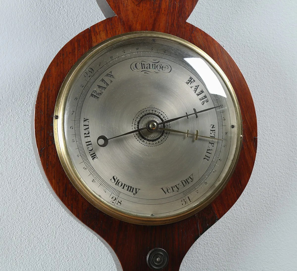 Antique Victorian Rosewood Banjo Barometer by W. N. Telford, Chester