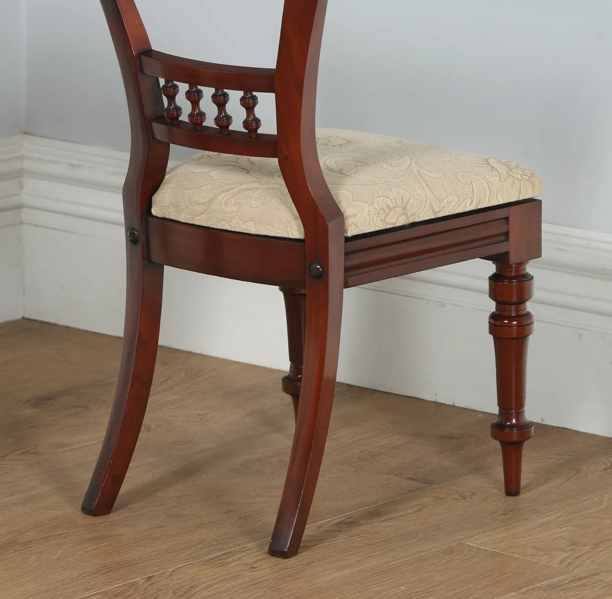 Antique Victorian Set of 10 Mahogany Upholstered Dining Chairs by J.B.C