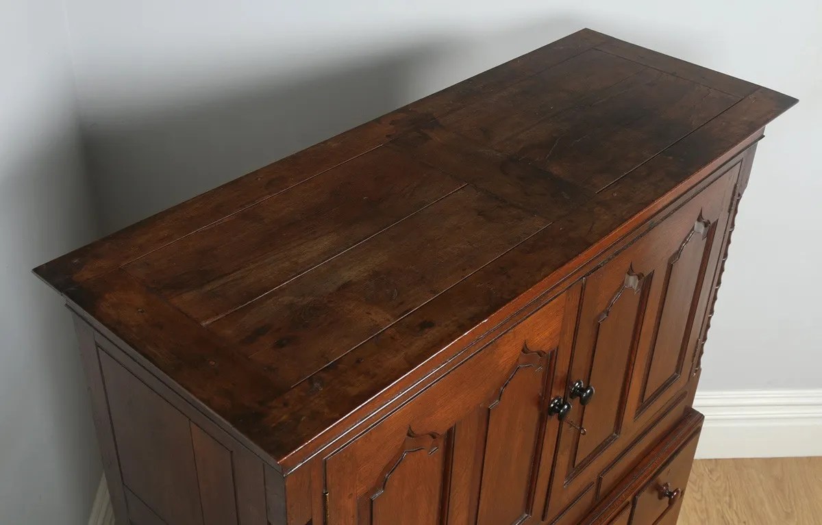 Antique Welsh Housekeepers Oak “Carmarthen Coffer” Cupboard