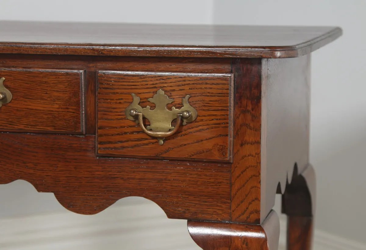 Antique English Oak & Elm Occasional Hall Side Lowboy Table