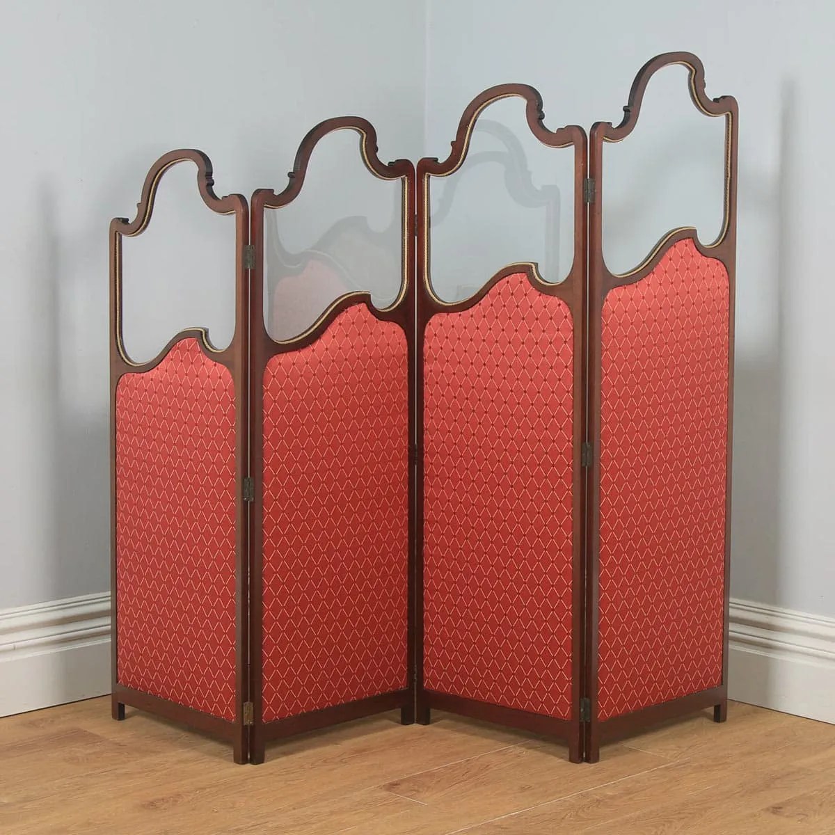 Four Fold Dressing Screen Edwardian English Yola Gray Antiques