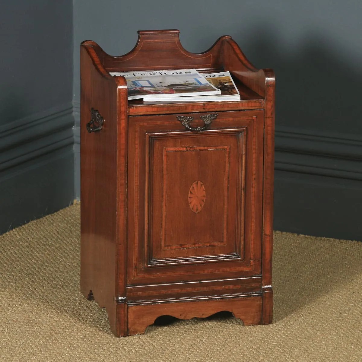 Coal Purdonium Edwardian Mahogany Scuttle Yola Gray Antiques