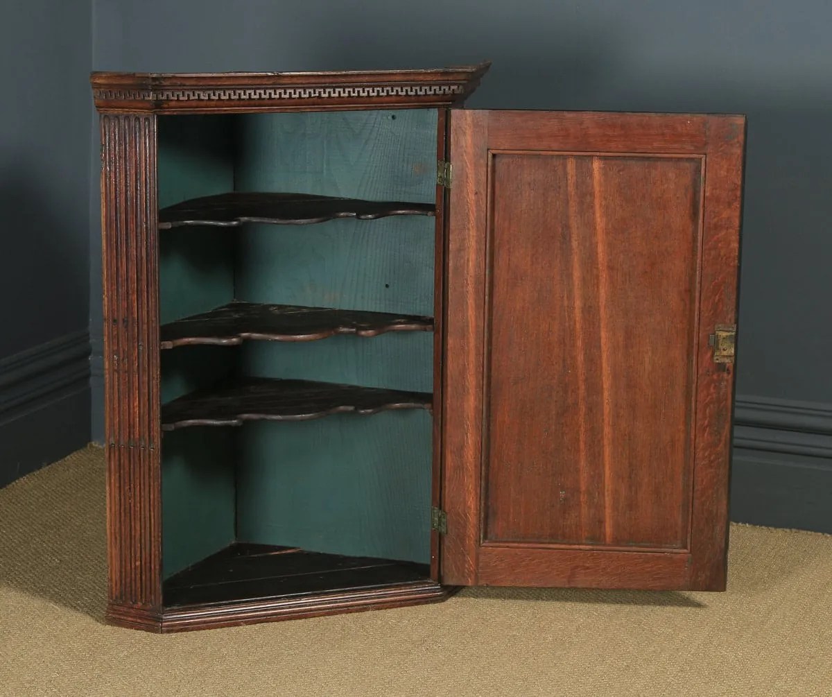 Corner Oak Wall Cupboard Yola Gray Antiques