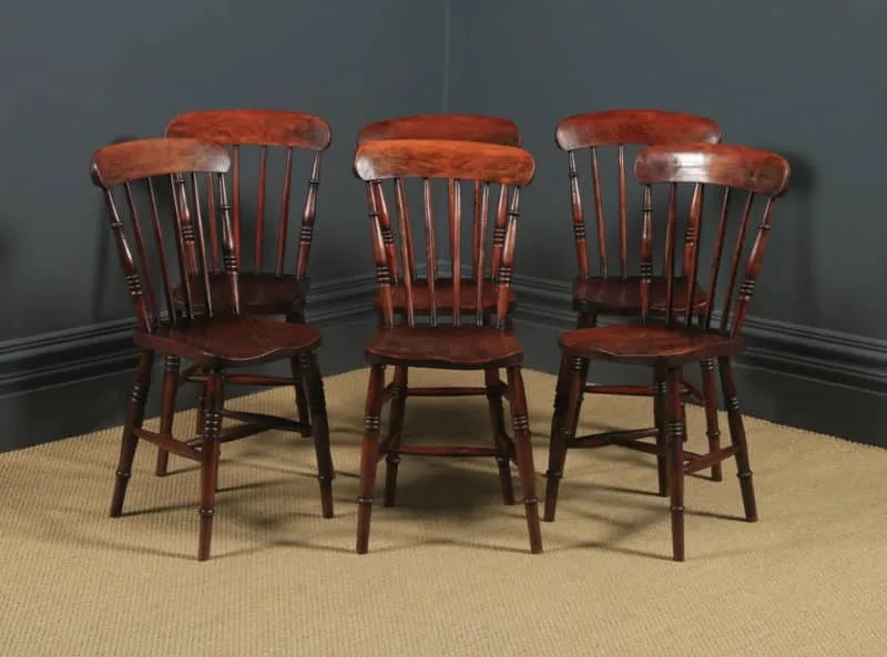 Victorian Kitchen Chairs Set of 6 Ash & Elm Dining Yola Gray