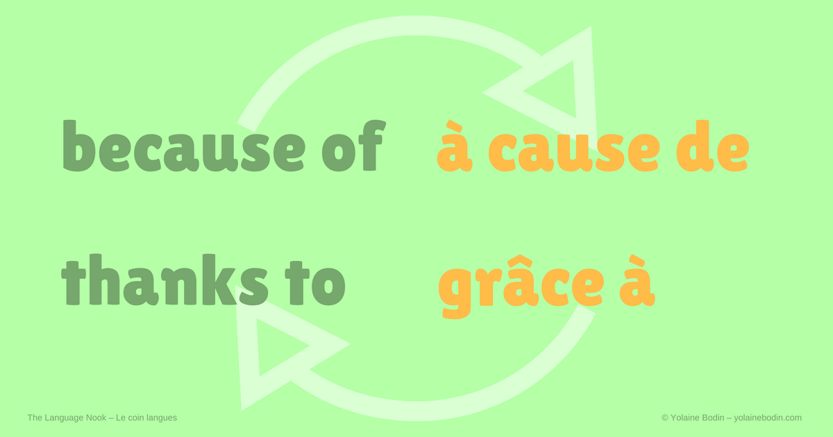 Savoir dire grâce à et à cause de en anglais Yolaine Bodin