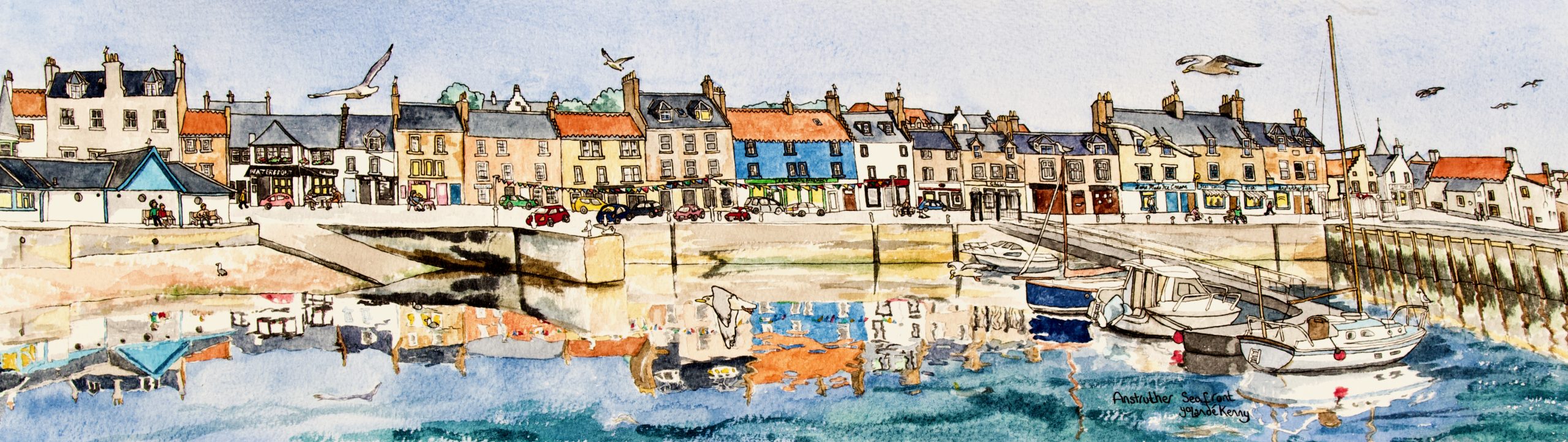 Signed Limited Edition Print ‘Anstruther Seafront (panoramic