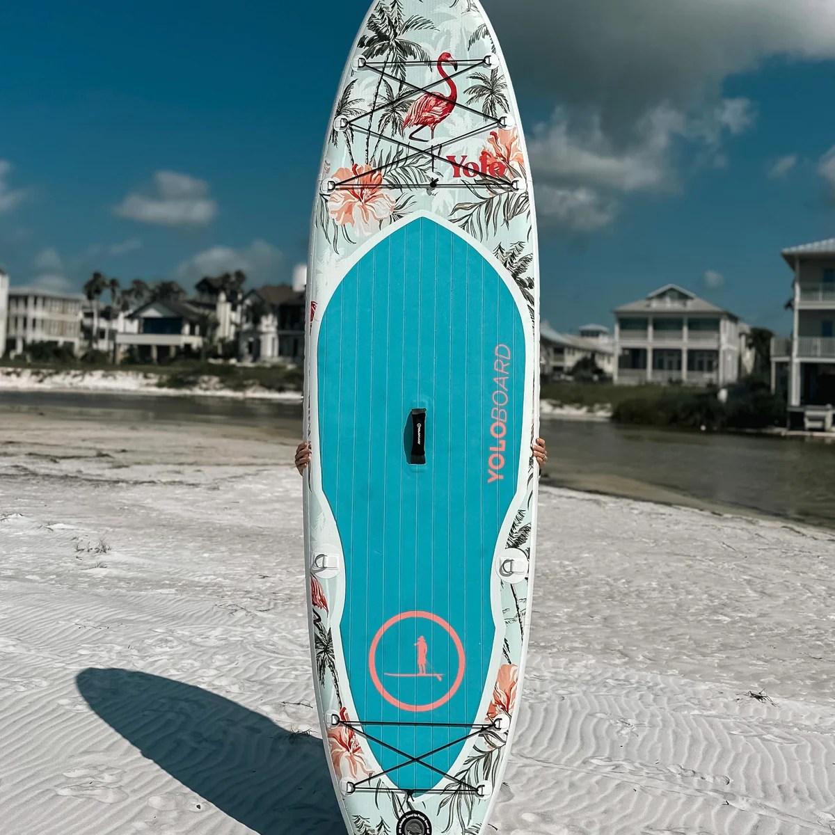 YOLO Flamingo 10'6 Inflatable Stand Up Paddle Board YOLO Board and Bike