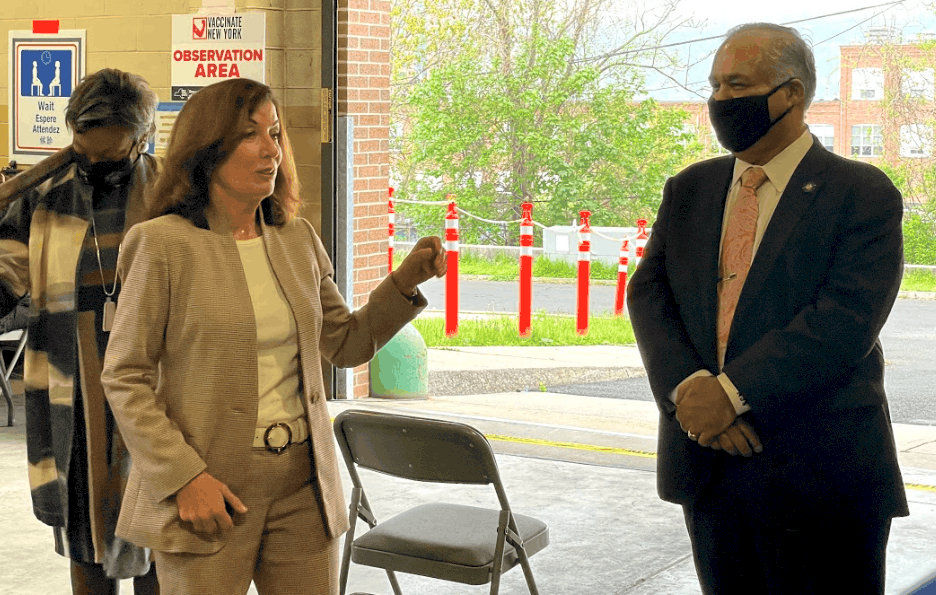 Lt. Gov. Kathy Hochul Visits Yonkers Armory Vaccination Site Yonkers